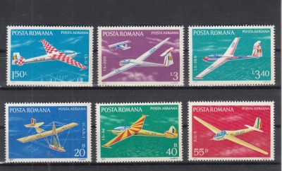 ROMANIA 1977 LP 931 AVIATIE PLANOARE SERIE MNH foto