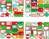 Set de 4 coli cu 72 etichete autocolante pentru Craciun BIGFOX, hartie, multicolor