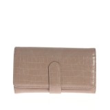 Portofel dama bej modern cu design texturat