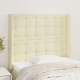 vidaXL Tăblie de pat cu aripioare, crem, 103x16x118/128 cm, piele eco