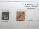 Timbru vechi Zambezia 5 Reis &bdquo;Republica&rdquo; (Republica Portugheză), supratipar roșu, ștampilat -A42