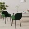 vidaXL Scaune de sufragerie, 2 buc., verde &icirc;nchis, catifea 344703