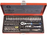 Set Chei Tubulare 39 Buc Carl Kammerling CK-4655 Otel, Capete Diverse, Imbus, Torx, Phillips, Pozidriv, Clichet, Prelungitoare