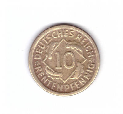 Moneda Germania 10 pfennig 1924 F, stare buna, curata foto