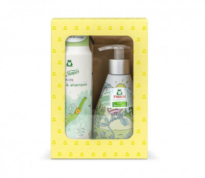 Set cadou Frosch EKO, gel de duș/șampon + săpun, galben, pentru copii, 2x300 ml foto
