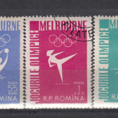 ROMANIA 1956 LP 422 JOCURILE OLIMPICE MELBOURNE SERIE STAMPILATA