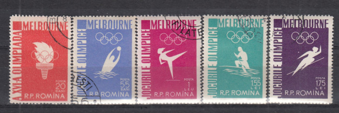 ROMANIA 1956 LP 422 JOCURILE OLIMPICE MELBOURNE SERIE STAMPILATA