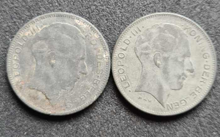 h832 Belgia 25 centimes 1941 FR NL ambele variante
