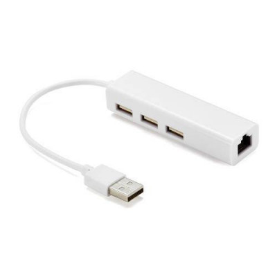 Cablu adaptor USB 2.0 la RJ45 retea Ethernet 100Mbps +HUB 3x USB 2.0 Well foto