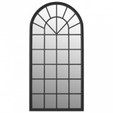 Oglindă,negru, 90x45 cm,fier, pentru utilizare &icirc;n interior