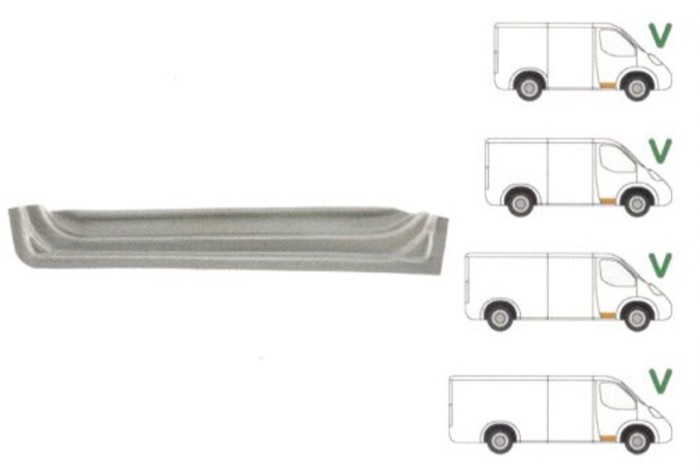 Panou reparatie usa Mercedes Sprinter 209-524 (906), 2006- , VW Crafter 2E 12.2005- Partea Dreapta, Fata, inaltime 105 mm , inferior