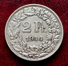 ELVETIA - 2 Franci 1944 B ( Francs - Franken ) Argint foto