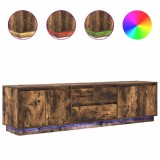 Cumpara ieftin Dulap TV cu lumini LED Stejar afumat 193,5x41x50 cm