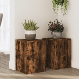VidaXL Suporturi de plante 2 buc. stejar fumuriu 25x25x35 cm lemn