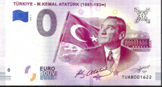 !!! NOU : 0 EURO SOUVENIR - TURCIA , KEMAL ATATURK - 2019.1 - UNC / CEA DIN SCAN foto