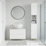 Cumpara ieftin Set de dulapuri pentru baie, 2 piese DELFT Alb foarte lucios