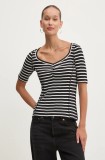 Desigual tricou PICA femei, culoarea negru, 24WWTK81