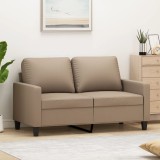 VidaXL Canapea cu 2 locuri, cappuccino, 120 cm, piele ecologică