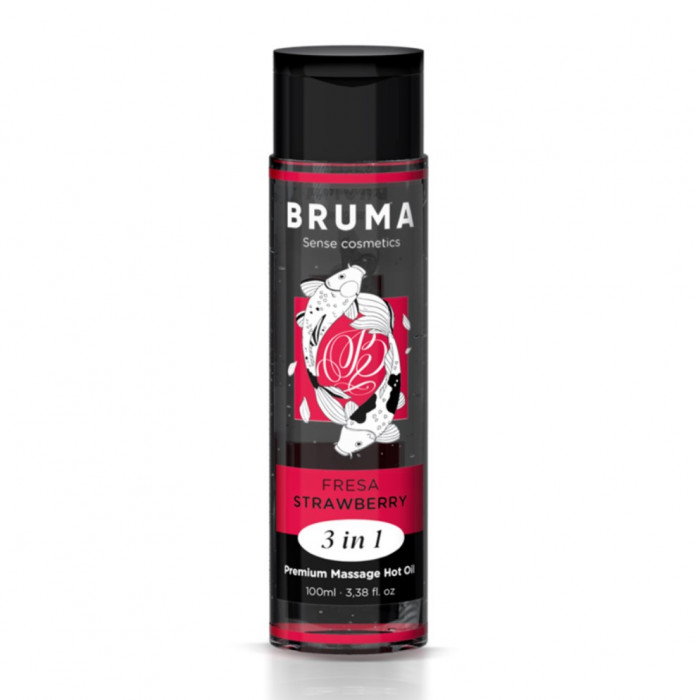 Ulei de Masaj 3 in 1 Bruma Premium Hot Oil, Aroma Capsuni, 100 ml