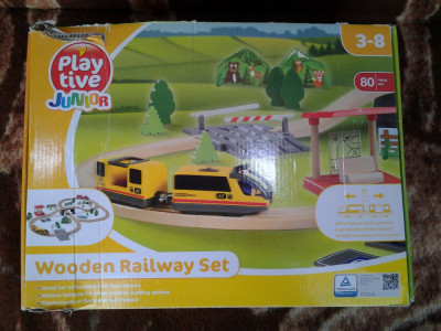 Play - Tive Wooden Railway Set jucarie copii +3 ani foto