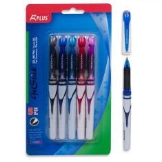 Set Pixuri Gel, A Plus, GelStick, 5 Bucăți, Multicolor, Grip Cauciuc