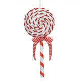 Ornament Brad Crăciun, Acadea Spumă, Culoare Roșu și Alb, Dimensiuni 8x19cm, Oem