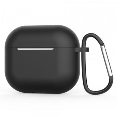 Husa Techsuit Silicone pentru Apple AirPods 4, Neagra