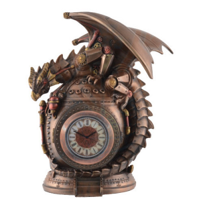 Ceas de birou/ cutie bijuterii dragon steampunk Secretele mecanice 18 cm foto