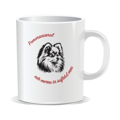 Cana personalizata cu mesaje pentru iubitorii de caini, Pomeranianul este mereu in sufletul meu foto