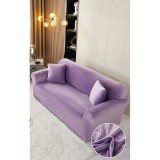 Cumpara ieftin Set Huse Canapea 3 Locuri, Canapea 2 Locuri si 1 Fotoliu Catifea, Lila - LJ1227