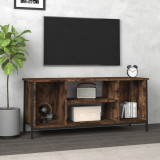 Comodă TV, stejar afumat, 102x35x45 cm, lemn prelucrat, vidaXL