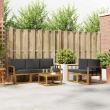 vidaXL Set de canapele de exterior cu pernă 6 pcs Natural și Antracit 3366020