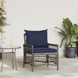 vidaXL Scaun de grădină cu perne Gri 60x70x78 cm din Ratan Poli