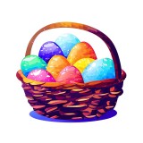 Cumpara ieftin Sticker decorativ, Cos cu Oua, Multicolor, 65 cm, 8838ST, Oem