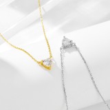 Cumpara ieftin Colier din Argint 925 Placat cu Aur - Solitaire Heart Sparkle