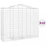 Cumpara ieftin Cosuri gabion arcuite 10 buc, 200x50x160/180cm, fier galvanizat