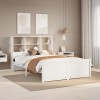 VidaXL Pat cu bibliotecă fără saltea, alb, 140x190 cm, lemn masiv pin 3322464
