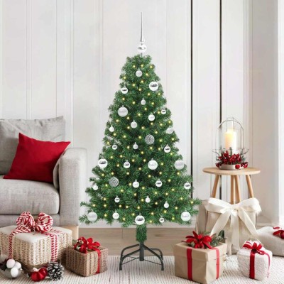 vidaXL Brad de Crăciun artificial Verde 150 cm PVC și Oțel și Plastic 3396905 foto
