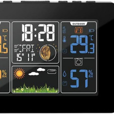 Stație meteo digitală BOSE HOME, termometru higrometru fără fir cu ecran LCD color mare, temperatură interioară în aer liber cu alertă și temperaturăS