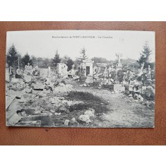 Carte postala. Bombardement de Pont a Mousson, le cimetiere, 1916