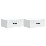 vidaXL Dulap de noapte suspendat cu sertar 2 pcs Alb 49 x 34,5 x 20 cm 898956