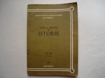Studii si articole de istorie nr. LX-LXI (serie noua), 1993 foto