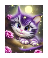 Sticker decorativ, Pisicuta, Mov, 85 cm, 6535ST foto