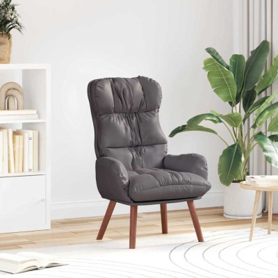 vidaXL Fotoliu de relaxare Gri 69 x 74 x 93 cm Piele artificială foto