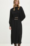 Answear Lab rochie culoarea negru, midi, evazată
