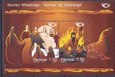 DB1 Pictura Mitologie Nordica Legende Povesti Ins. Feroe 2006 SS MNH foto