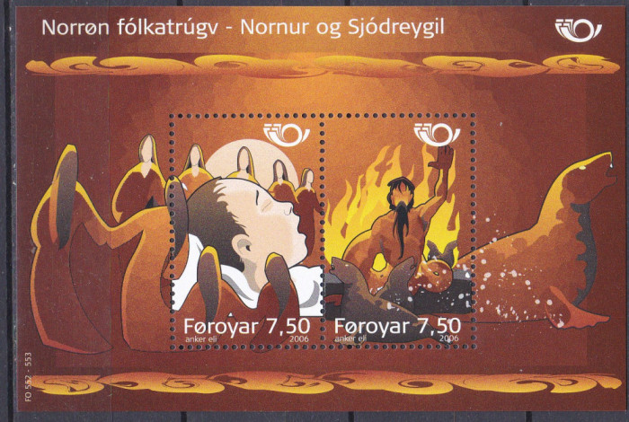 DB1 Pictura Mitologie Nordica Legende Povesti Ins. Feroe 2006 SS MNH