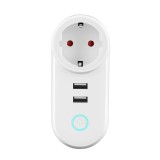 Priza Smart Techstar&reg;, Wireless 2,4GHz, 2 x USB, Smart Home, Google Home. Amazon Echo, Alexa, 1
