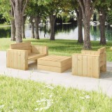 Gossi set mobilier de gradina, 3 piese, lemn masiv pin tratat