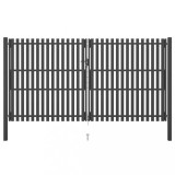VidaXL Poartă de gard grădină, antracit, 4 x 2,5 m, oțel